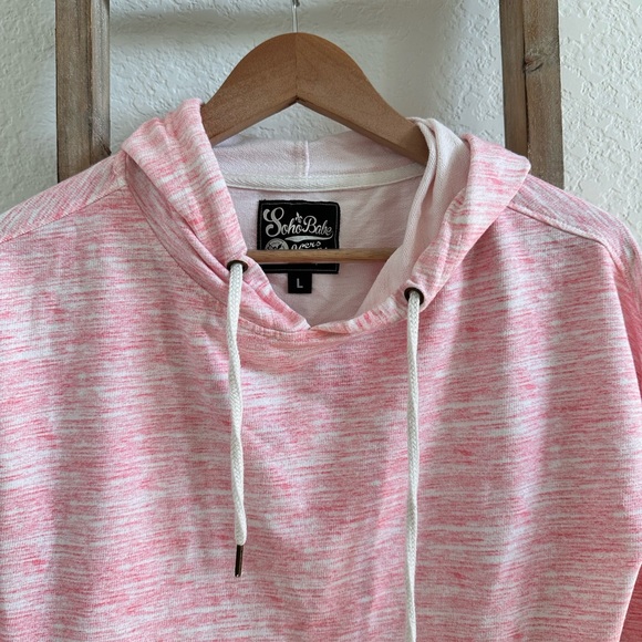 Soho Babe Pink White Cropped Hoodie Sz: Large - Picture 2 of 6